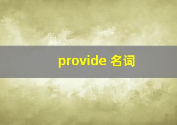 provide 名词